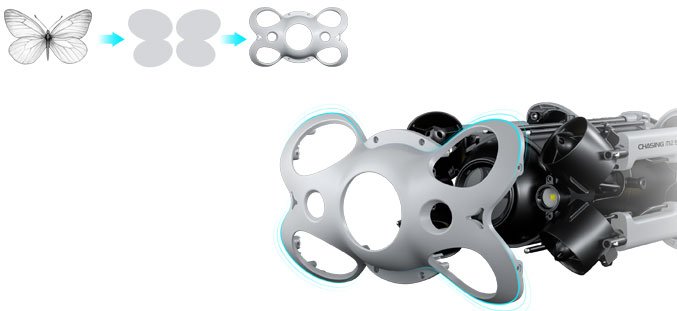 Chasing M2 S Dron Submarino diseño alas mariposa